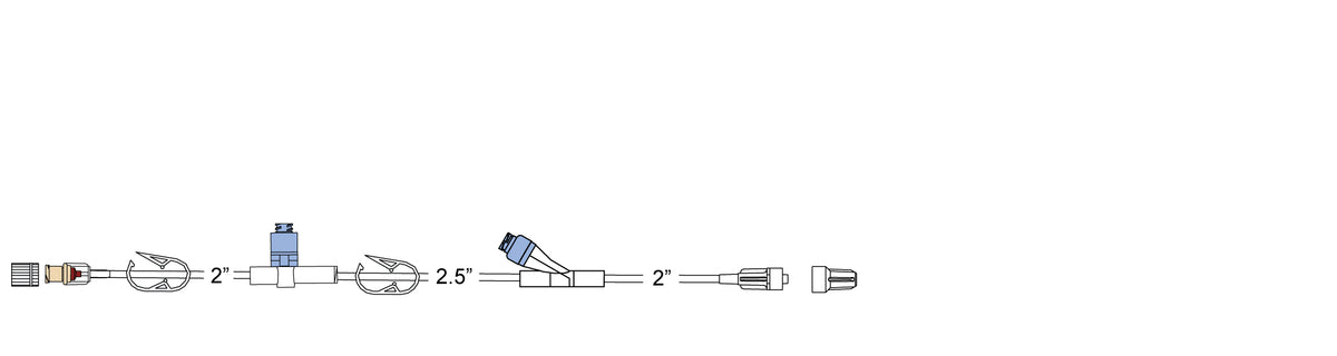 CODAN Back check valve, (2) pinch clamps, swabable one-way valve, needlefree Y-site, male luer-lock
