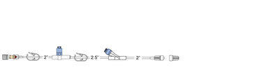 CODAN Back check valve, (2) pinch clamps, swabable one-way valve, needlefree Y-site, male luer-lock