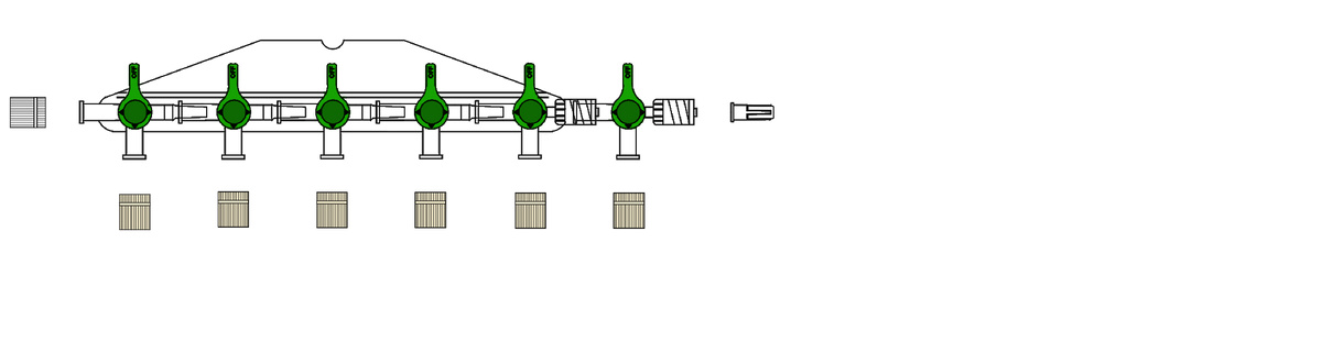 CODAN 6-gang four-way stopcock on a manifold plate