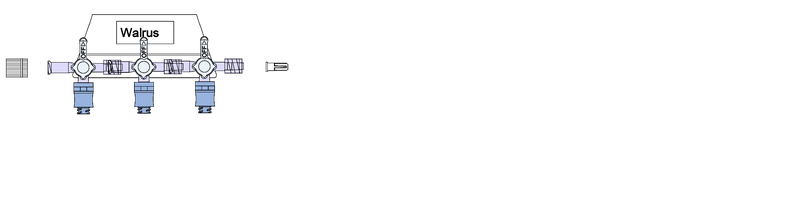 CODAN 3-gang swabable four-way stopcocks on a manifold plate
