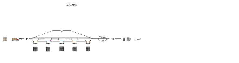 CODAN Back check valve, regularbore tubing, (5) pressure-activated valves on a manifold plate, pinch clamp, spin-lock