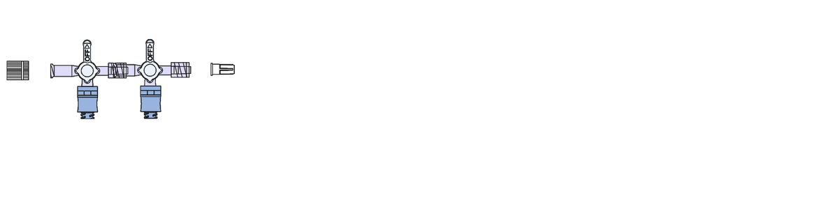 CODAN Bonded 2-gang swabable four-way stopcocks