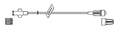 CODAN MiniBore Extension Set, female luer-lock, slide clamp, male luer-lock, CODAN FlowStop Cap™