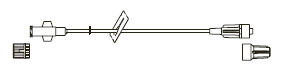 CODAN MiniBore Extension Set, female luer-lock, slide clamp, male luer-lock, CODAN FlowStop Cap™