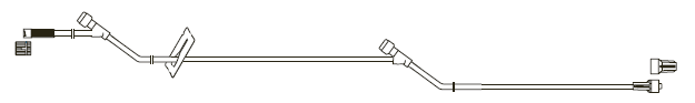 CODAN Female luer-lock, (2) Y-injection sites, slide clamp, male luer-lock, CODAN FlowStop Cap™