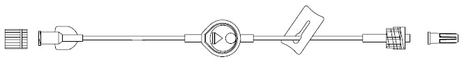 CODAN MiniBore Filter Extension Set, female luer-lock, 1.2 micron air eliminating filter, slide clamp, male luer-lock