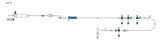 CODAN 60d vented chamber, back check valve, pinch clamp, needlefree Y-site, roller clamp, 2-gang four-way stopcock manifold, detachable four-way stopcock extension, (2) slide clamps, detachable four-way stopcock, 5” microbore pigta
