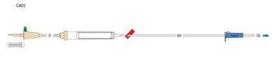 CODAN Transfusion Set, valve-vented spike, 200 micron filter chamber, drip chamber, 20 drop/ml, roller clamp, spin-lock