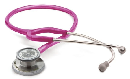 ADC American Diagnostic Corp Adscope Clinician Stethoscope Metallic Raspberry 1-Tube 22 Inch Tube Double Sided Chestpiece