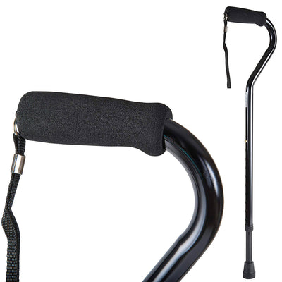 DMI Foam Offset Handgrip Adjustable Aluminum Canes - black - 31 - 40 inch - 502-1304-0255