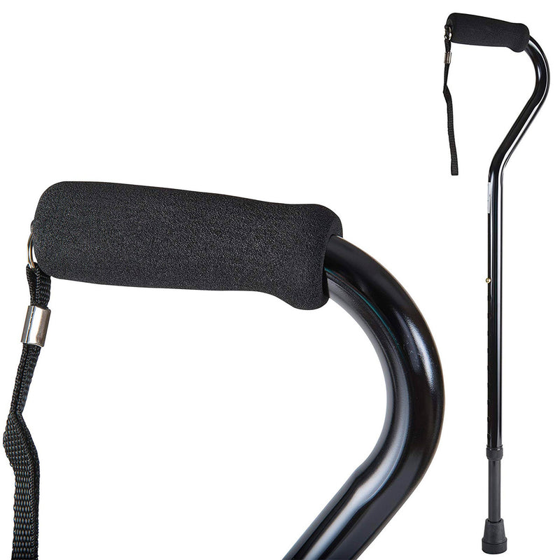 DMI Foam Offset Handgrip Adjustable Aluminum Canes - black - 31 - 40 inch - 502-1304-0255
