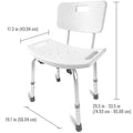 DMI Tool-Free Bath Seat – Shower Chair w/ and w/o Back