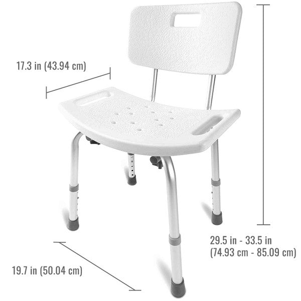 DMI Tool-Free Bath Seat – Shower Chair w/ and w/o Back