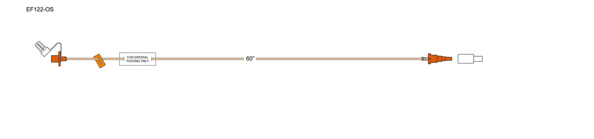 CODAN Orange Stripe MiniBore Extension Set, enteral syringe adapter