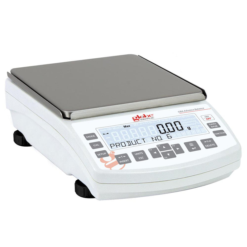 Globe Scientific Balance, Precision, 6000g X 0.01g, Internal Calibration, 100-240V, 50-60Hz, Includes ISO/IEC 17025:2017 Calibration Certificate - GS-GBA-603C-CT