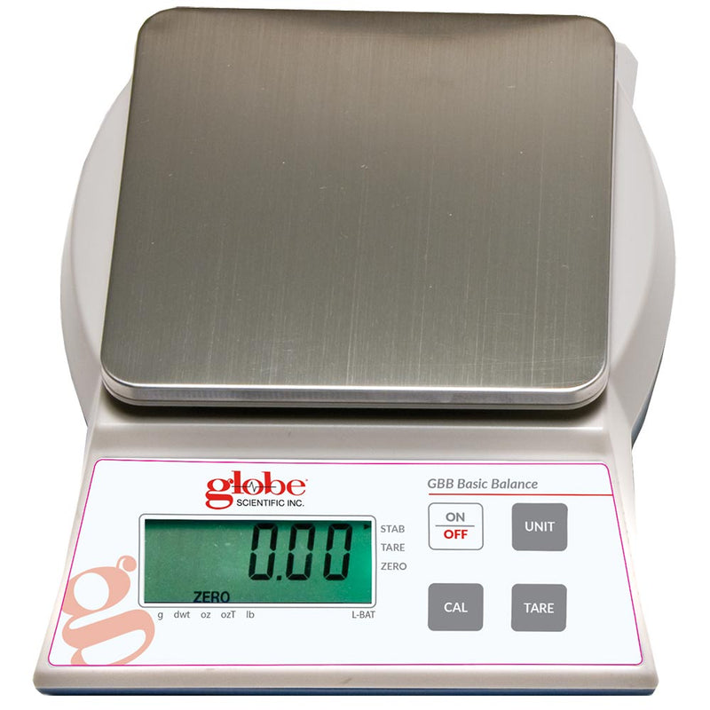 Globe Scientific Balance, Toploading, Basic, Portable, 120g X 1mg, External Calibration, 100-240V, 50-60Hz, External Batteries
