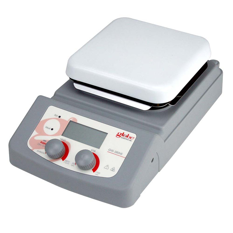 Globe Scientific - Hotplate Stirrer, Digital, 380C Maximum Temperature, 5.5 x 5.5 - GS-GHS-380HS-UK-EU