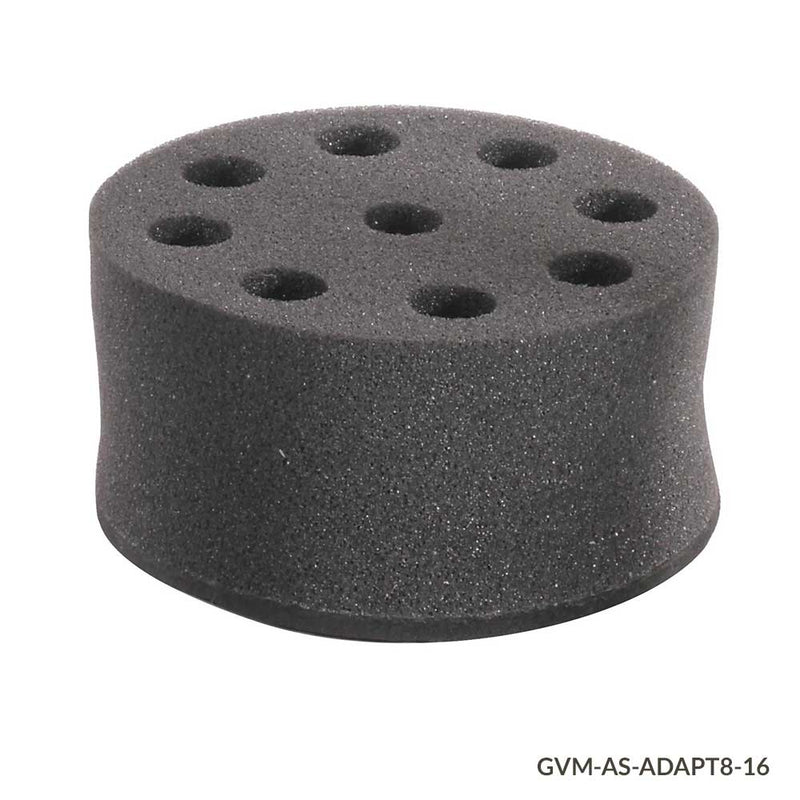Globe Scientific Tube Holder, Foam, for use w GVM Series 8 x 16mm Tubes, Must use w VM-AS-PLATE/GVM-AS-ROD - GS-GVM-AS-ADAPT8-16