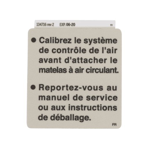 Hillrom Label, Air Control, French - 134716
