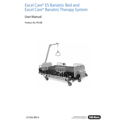 Hillrom User Manual, Excel Care ES Bed - 137592