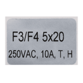 Hillrom Label Fuse 2X10 At H 250V AC - 1498085