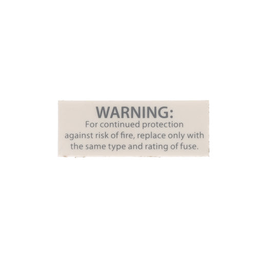 Hillrom Label, UL Warning Same Fuse - 159033