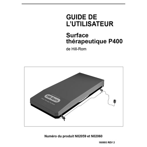 Hillrom User Manual, P400, French - 160693