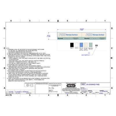 Hillrom on Demand Label, P400 - 161681