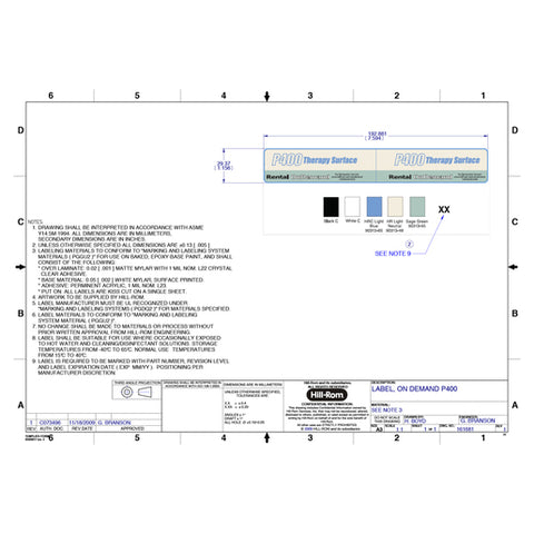 Hillrom on Demand Label, P400 - 161681