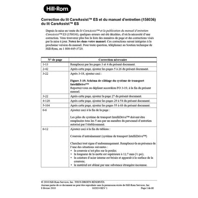 Hillrom Um Erratta-CareAssist, French Canadian - 162024