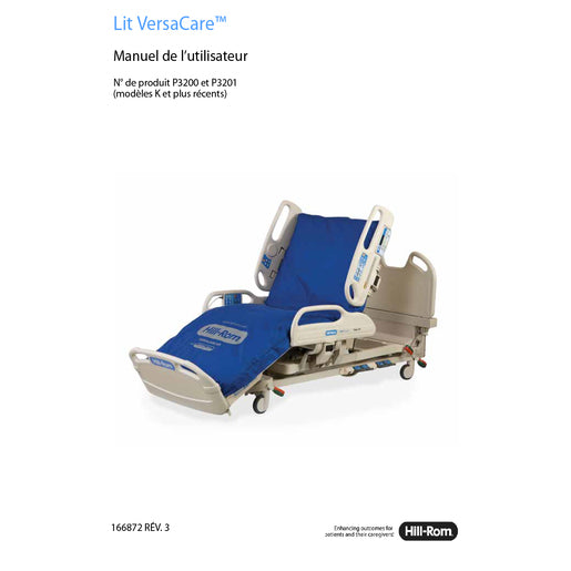 Hillrom User Manual, VersaCare (K Model+), French Canadian - 166872