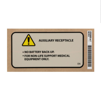 Hillrom Label, Warning, Aux. Rec, English - 172126101