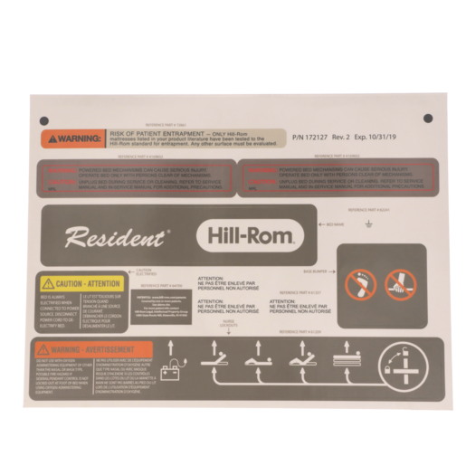 Hillrom Label, P870 Sheet Bundle - 172127