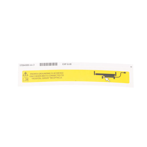 Hillrom Label, Aux. Outlet Cord ID Dom -  17264301