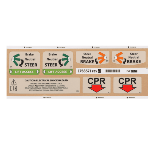 Hillrom Kit, Shroud and Base Labels, English - 1758571