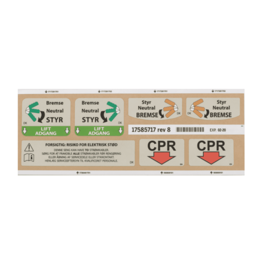 Hillrom Kit, Shroud and Base Labels, Danish - 17585717