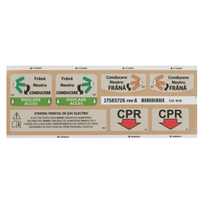 Hillrom Kit, Shroud and Base Labels, Romanian - 17585726