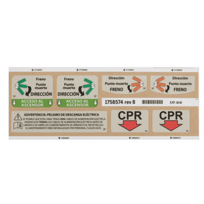 Hillrom Kit, Shroud and Base Labels, Spanish - 1758574