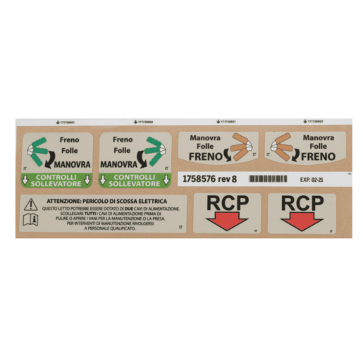 Hillrom Kit, Shroud and Base Labels, Italian - 1758576
