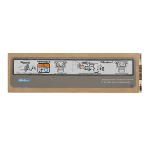 Hillrom Label, Head End Control Box, Swedish - 177816801