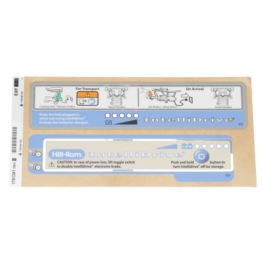Hillrom Label, Kit, Intellidrive, English - 1781381