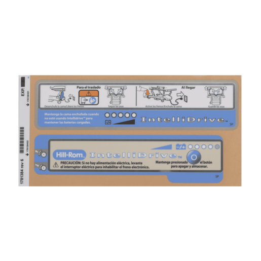 Hillrom Kit, Intellidrive Label, Spanish - 1781384