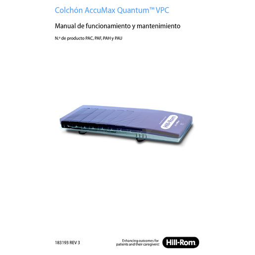 Hillrom User Manual, Accumax User Spanish - 183193
