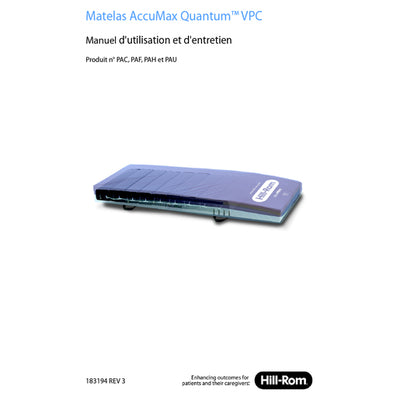 Hillrom User Manual, Accumax User Manual, French - 183194