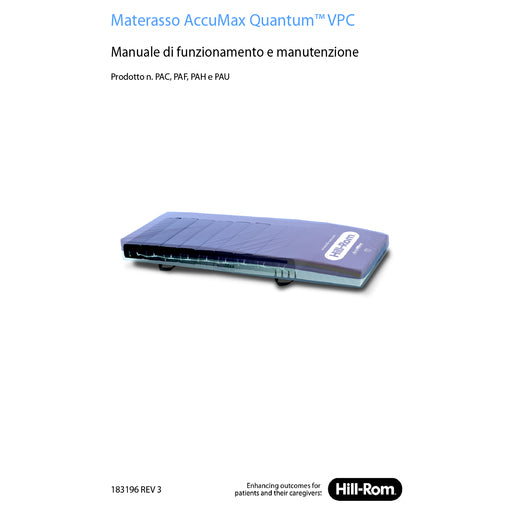 Hillrom User Manual, Accumax User Manual, Italian - 183196