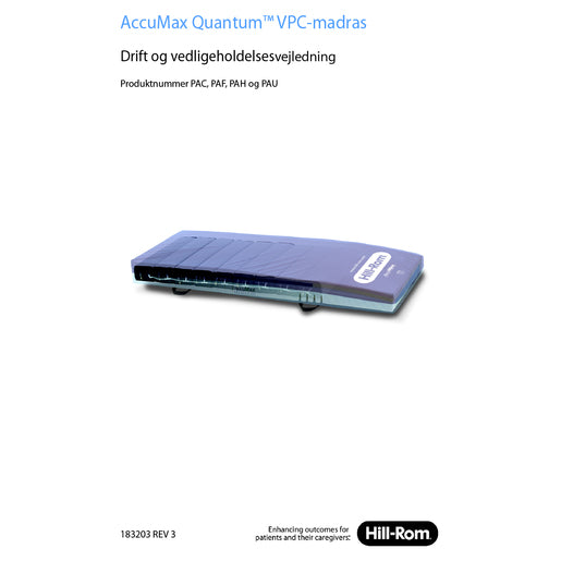 Hillrom User Manual, Accumax User Manual, Dutch - 183203