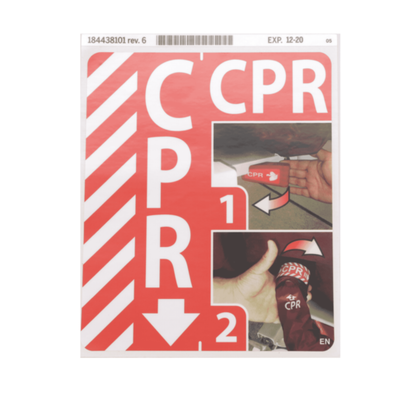 Hillrom Label, CPR Instructions, English - 184438101