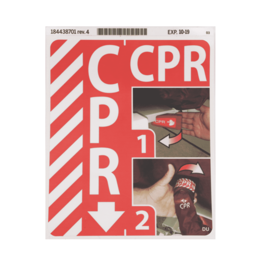 Hillrom Label, CPR Instructions, Dutch - 184438701