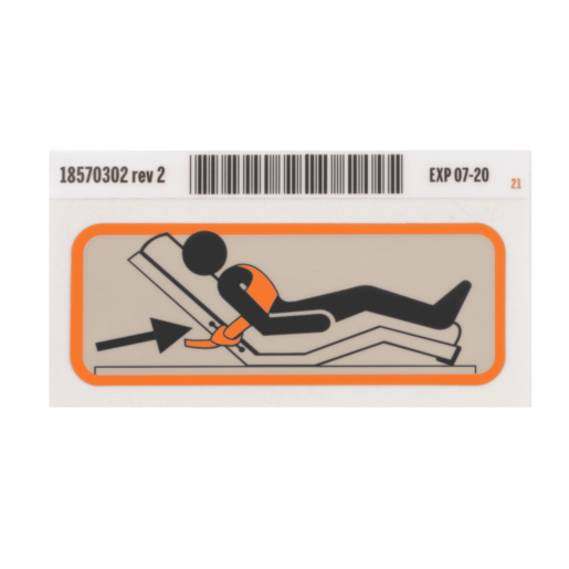 Hillrom Label, Restraint, Chest, RH - 18570302