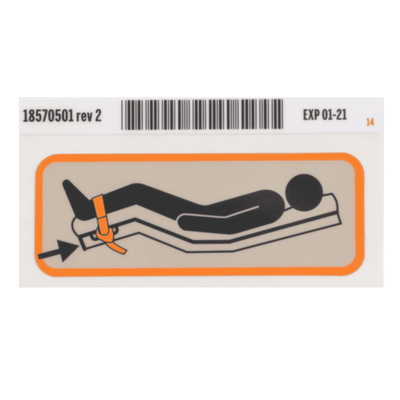 Hillrom Label, Restraint, Foot, LH - 18570501